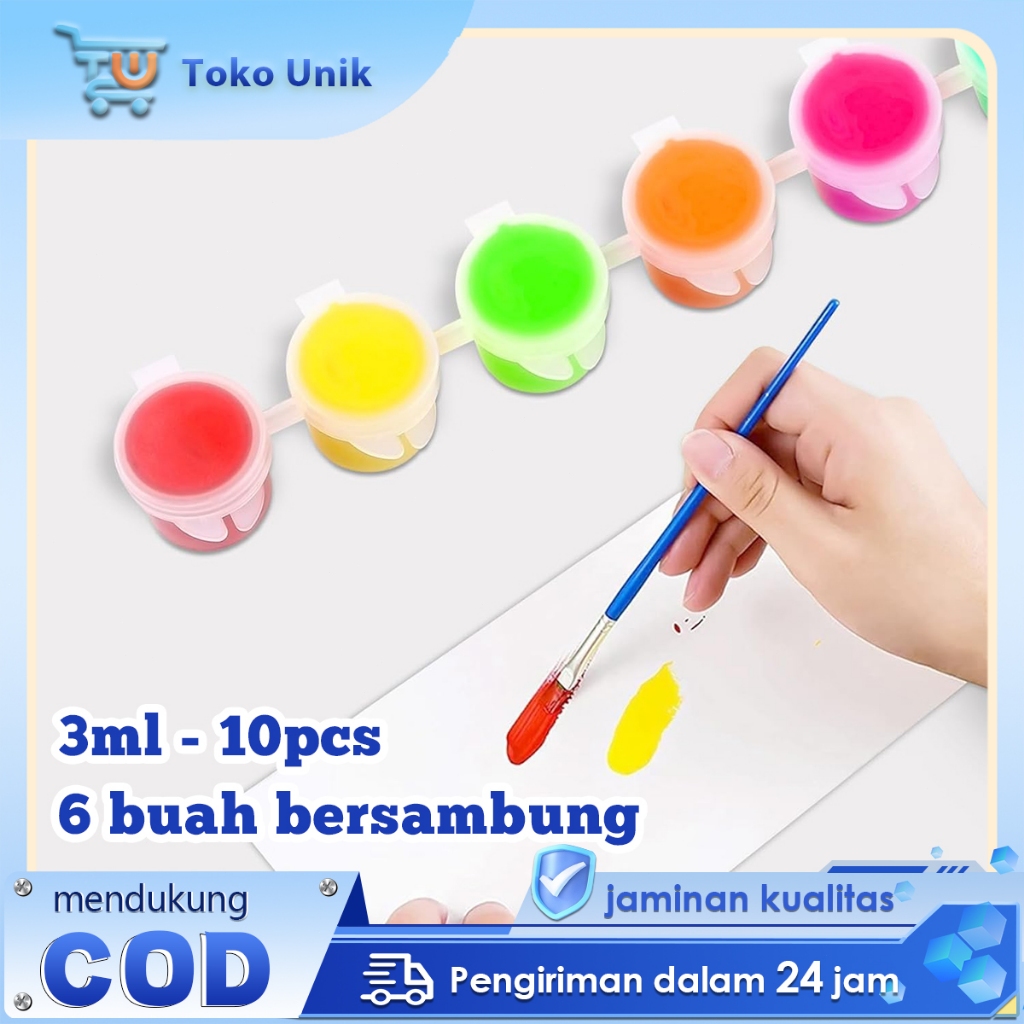 

10 Strip Pot Cat Empty 6 Cup Dalam 1 Strip Wadah Cat Air Dan Akrilik Plastik Tempat Cat Kosong