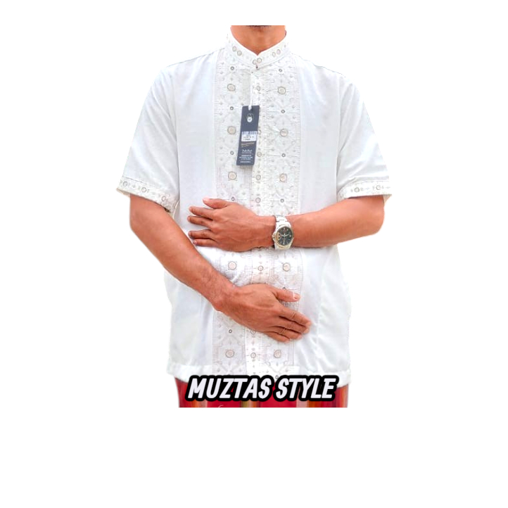 Baju Koko Muslim Hasgradini - Jaguar Bordir Pendek Atasan Pria