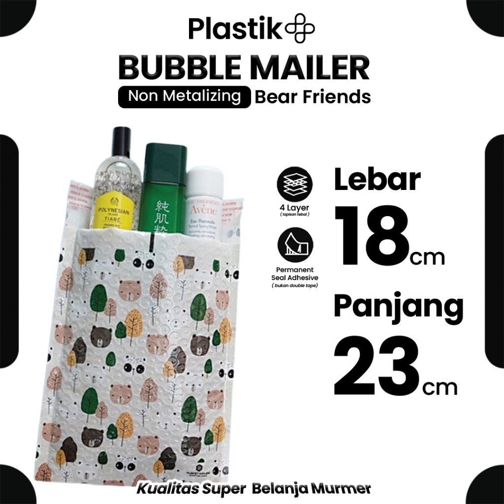 

Amplop Bubble Mailer Bubble Packing Murah Motif Bear n Friend 18x23cm