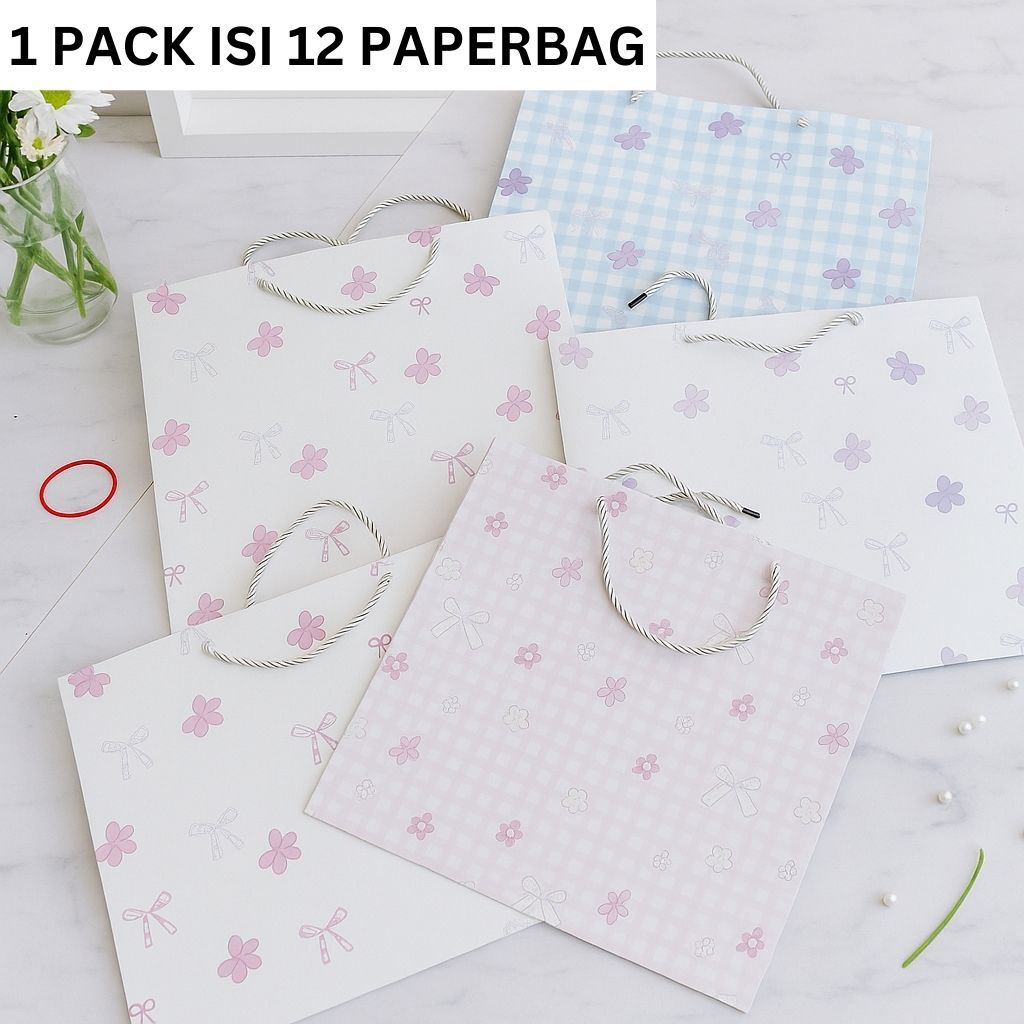 

[0740 L 12 PCS] PAPERBAG MOTIF UKURAN 35.5x33x15 TAS KADO ULANG TAHUN GOODIE BAG MOTIF