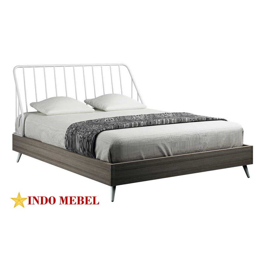 Ranjang Bed Clover Putih / Hitam 160 - 180 x 200 (Tanpa KASUR) Besi Promo Murah Ready Makassar