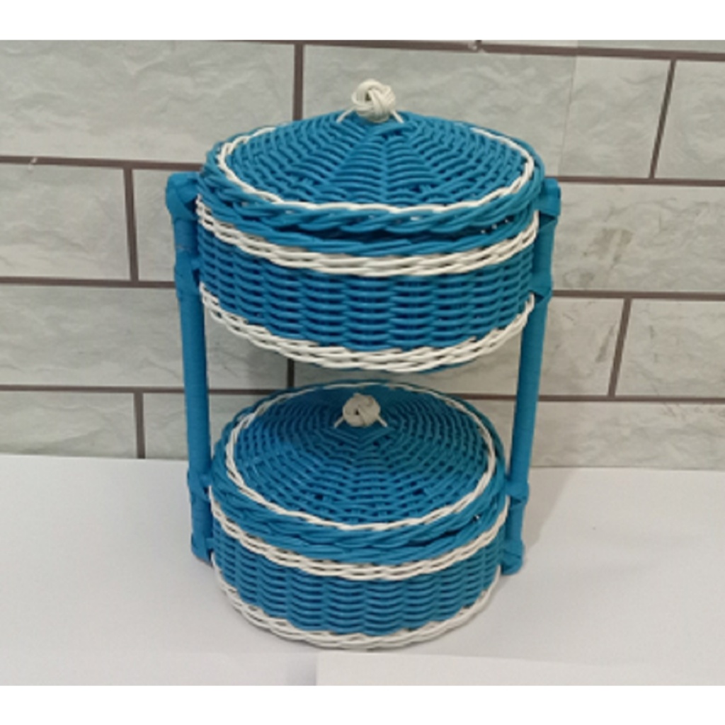 Rak Bumbu Rak Susun Tempat Bawang 2 / Rak Bawang Rotan 2 Susun keranjang tutup rak susun tutup rak b