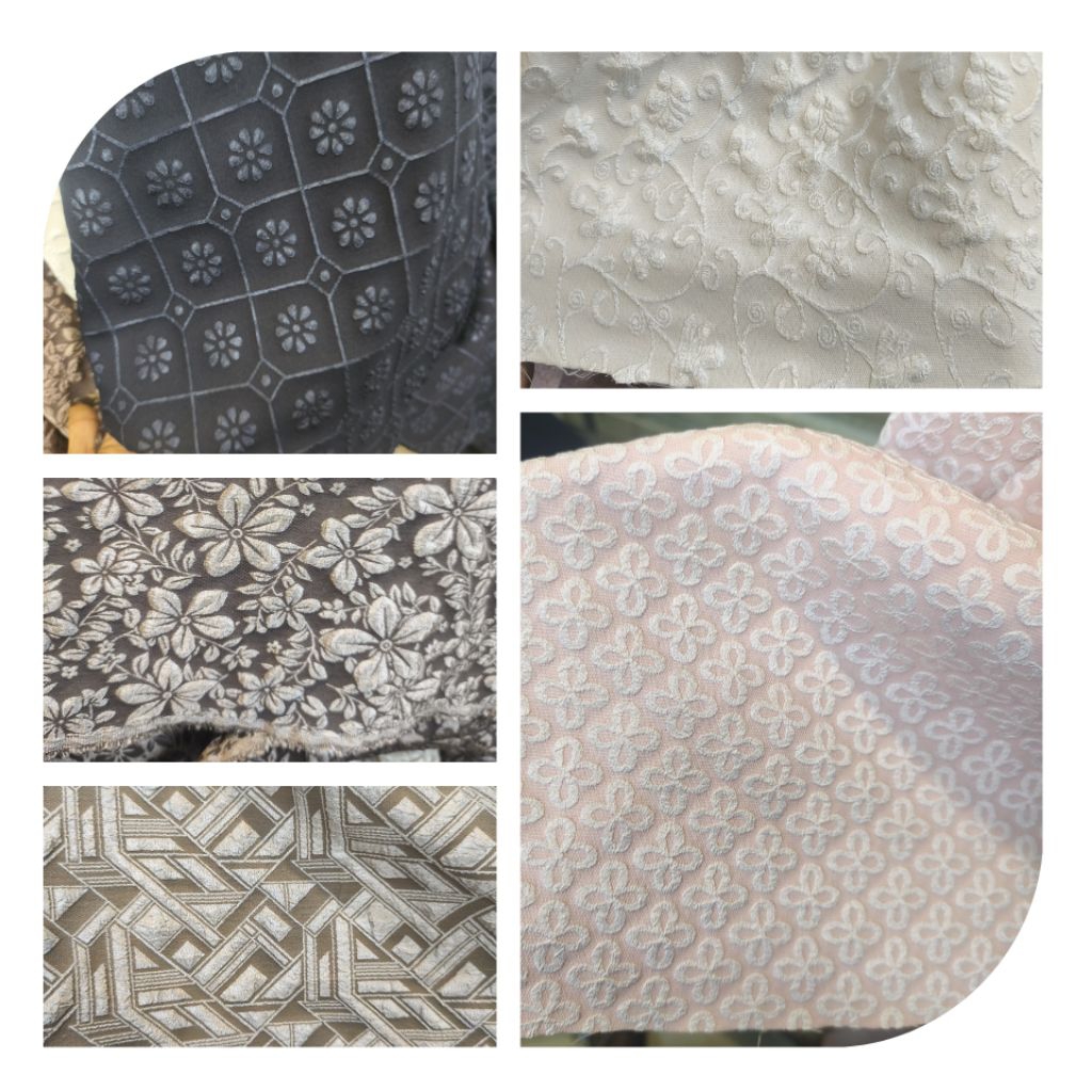KAIN BAHAN JACQUARD EMBOSS/JACQUARD EMBOSS MOTIF (haraga ½ meter)