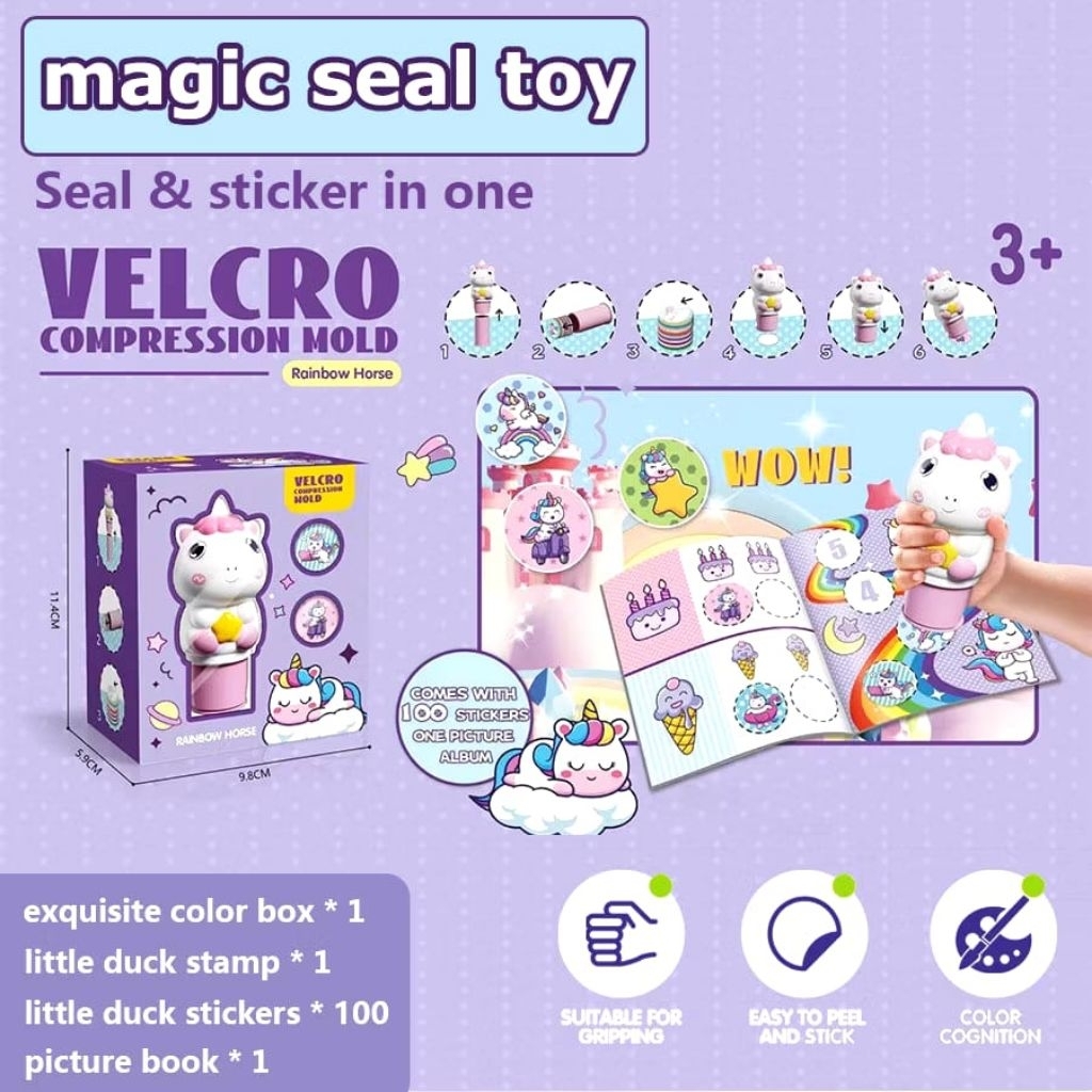 

GOGO TOYS - MAINAN ANAK VELCRO COMPRESSION MOLD XTS-3073 MAINAN STEMPEL KARAKTER STICKER MAGIC