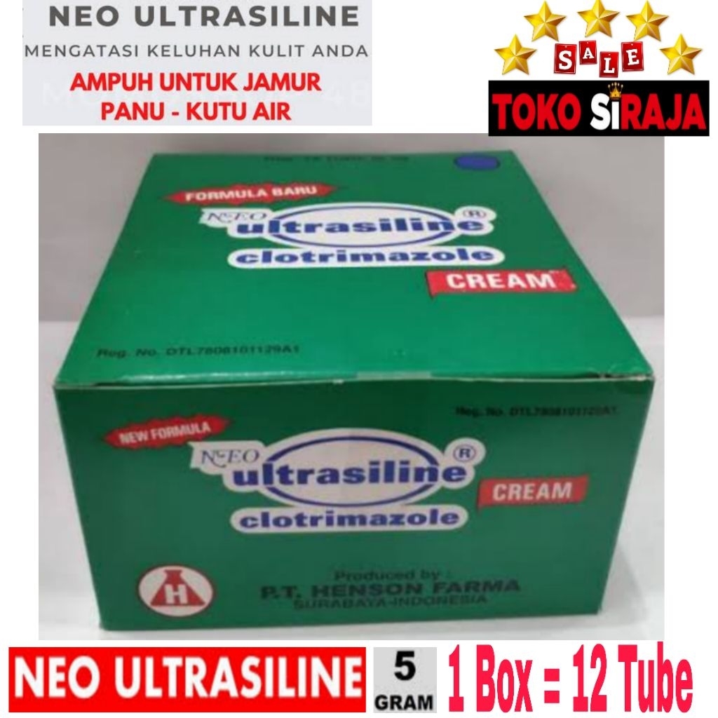 1 BOX NEO ULTRASILINE 5 GRAM 12 PC / KRIM SALEP GATAL KULIT NEO ULTRASILINE 1 PACK 12 TUBE / CREAM G