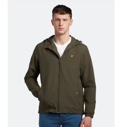 Jaket Lyle & Scott Zip Through Hooded Jacket Olive – Original