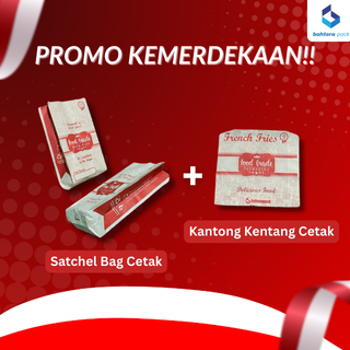 

[PAKET BUNDLING] Paper Bag Cetak (Satchel Bag) Isi 500 Pcs & Kantong Kentang Cetak Isi 500 Pcs