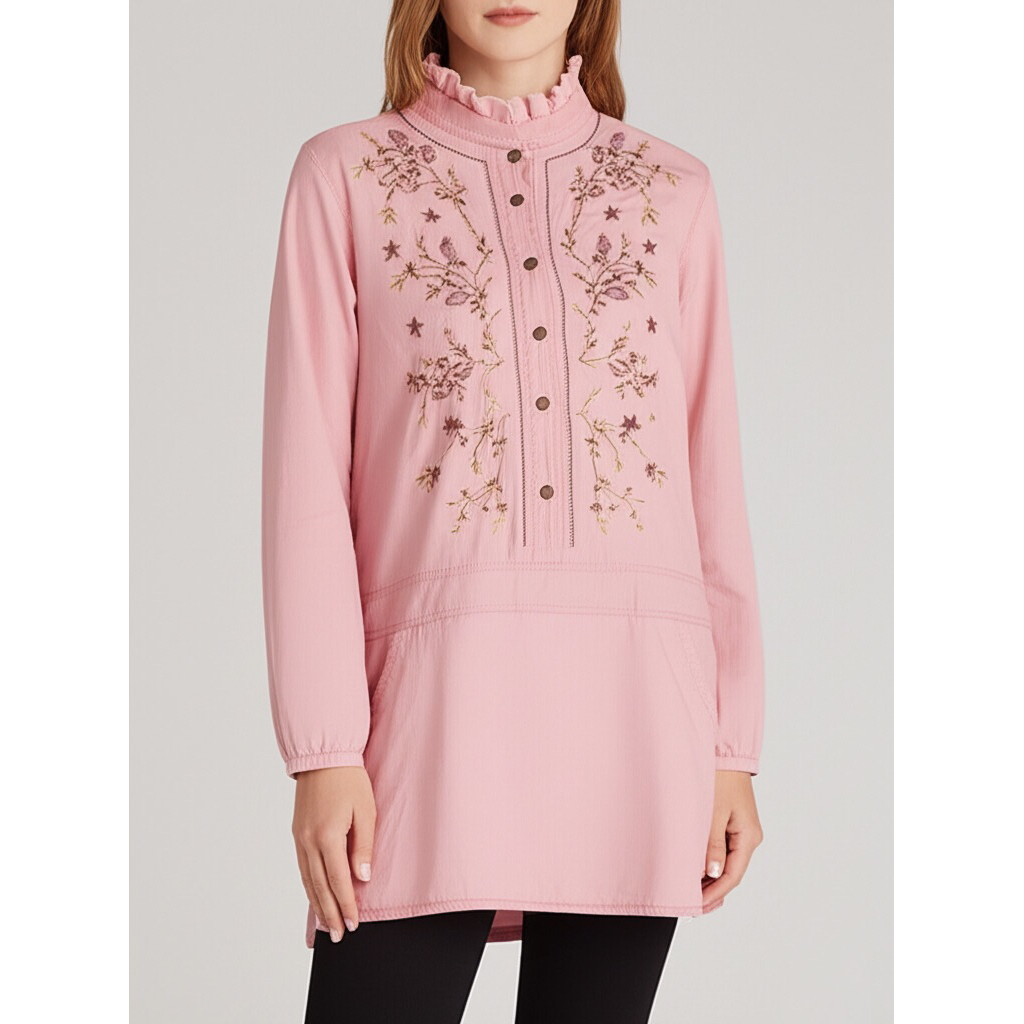 [Preloved] Blouse Pink Vintage | Cottagecore | Mori  Style