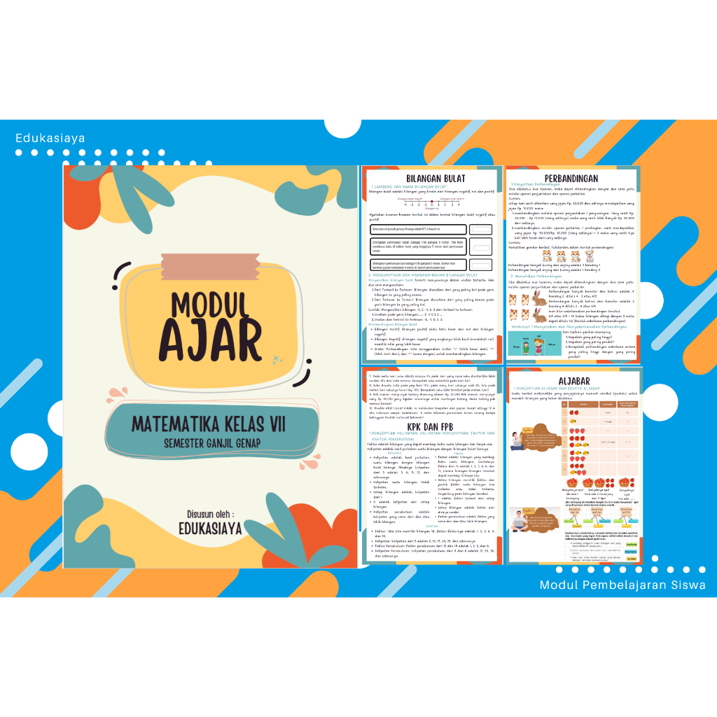 Modul matematika | LKPD MATEMATIKA | LKS MATEMATIKA | BUKU MATEMATIKA KELAS 7|MATEMATIKA KELAS VII |