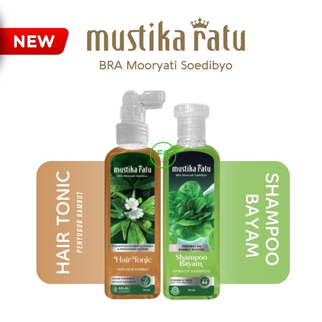 Mustika Ratu Paket ~ Shampoo Bayam + Hair Tonic Penyubur @175ML
