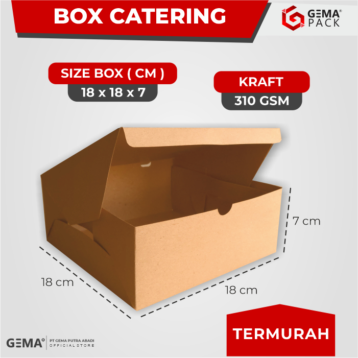 

Box Catering 18x18 cm Dus Nasi Kotak / Dus Catering / Paper Box / Food Packaging