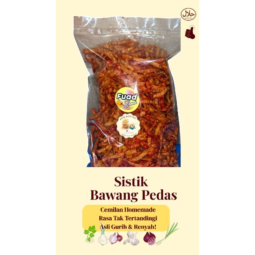 

SISTIK BAWANG PEDAS GURIH RENYAH|CEMILAN SEHAT|250gr/500gr