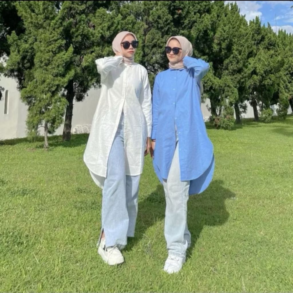 tunik putih 2025/tunik panjang wanita