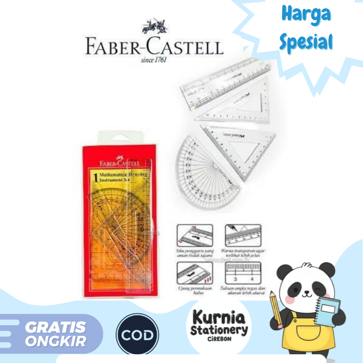 

Faber Castell Mathemathical Drawing Instrument Set / Set Penggaris Matematika 163504