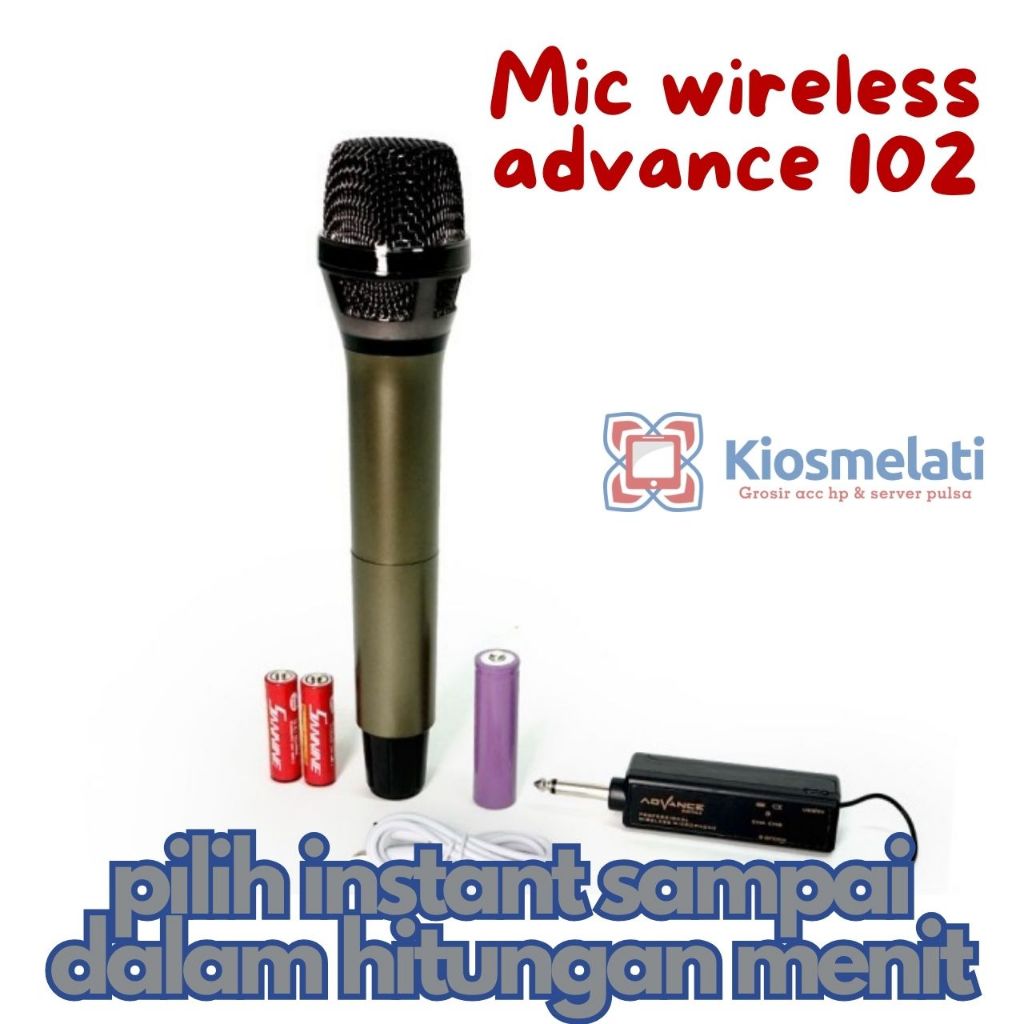 Mic Bluetooth Advance MIC102 Mic tanpa kabel Profesional Wireless Microphone Tanpa Kabel