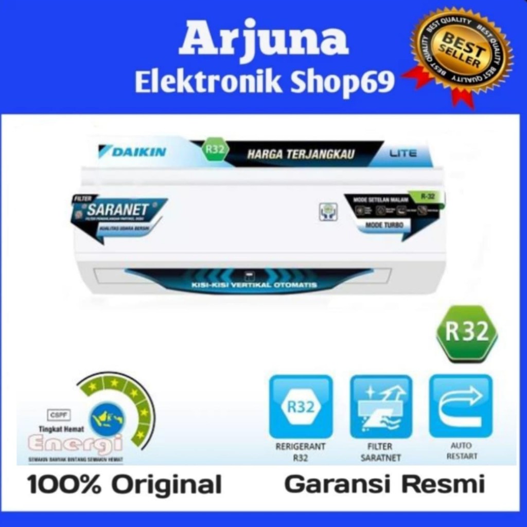 DAIKIN FTV25CXV14 AC LITE 1 PK STANDART MALAYSIA 780 WATT 1PK FTV 25CXV14 FTV25CXV FTV25