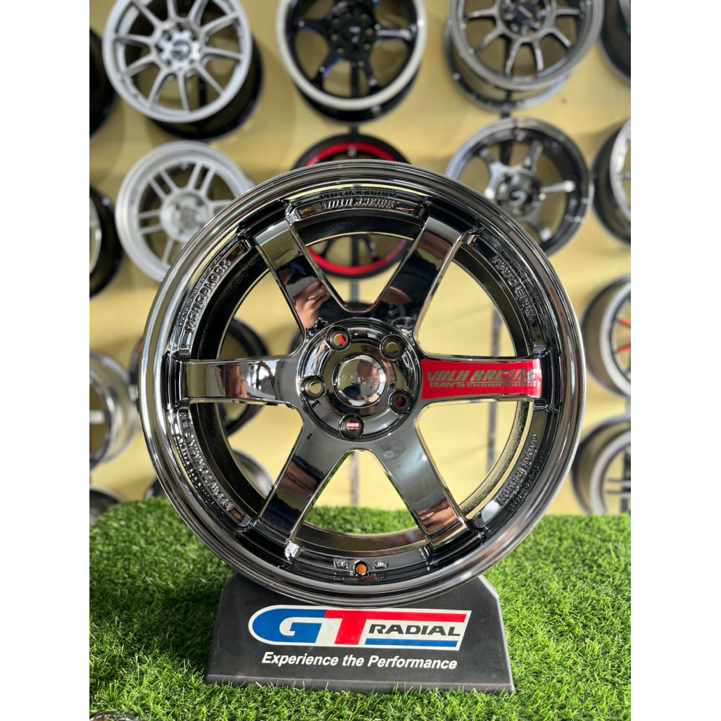 velg te37 SL r18 black chrome pcd 5x114 lebar 8,5 kondisi baru