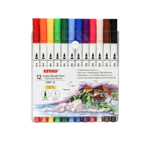 

KENKO - Dual Tip 12 Color Brush Pen DBP-12 - Set
