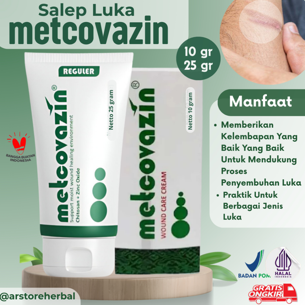 Metcovazin Salep Regular 10gr – Salep Ampuh Untuk Luka Bakar, Luka Diabetes, Luka Terbuka