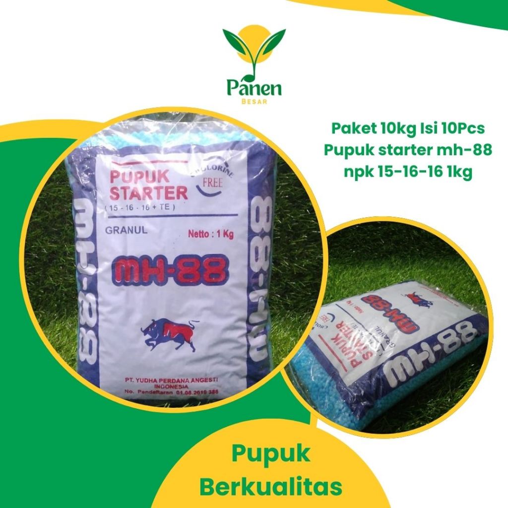 [Harga Grosir] Paket 10kg isi 10pcs Pupuk Starter MH-88 NPK 15-16-16 1kg