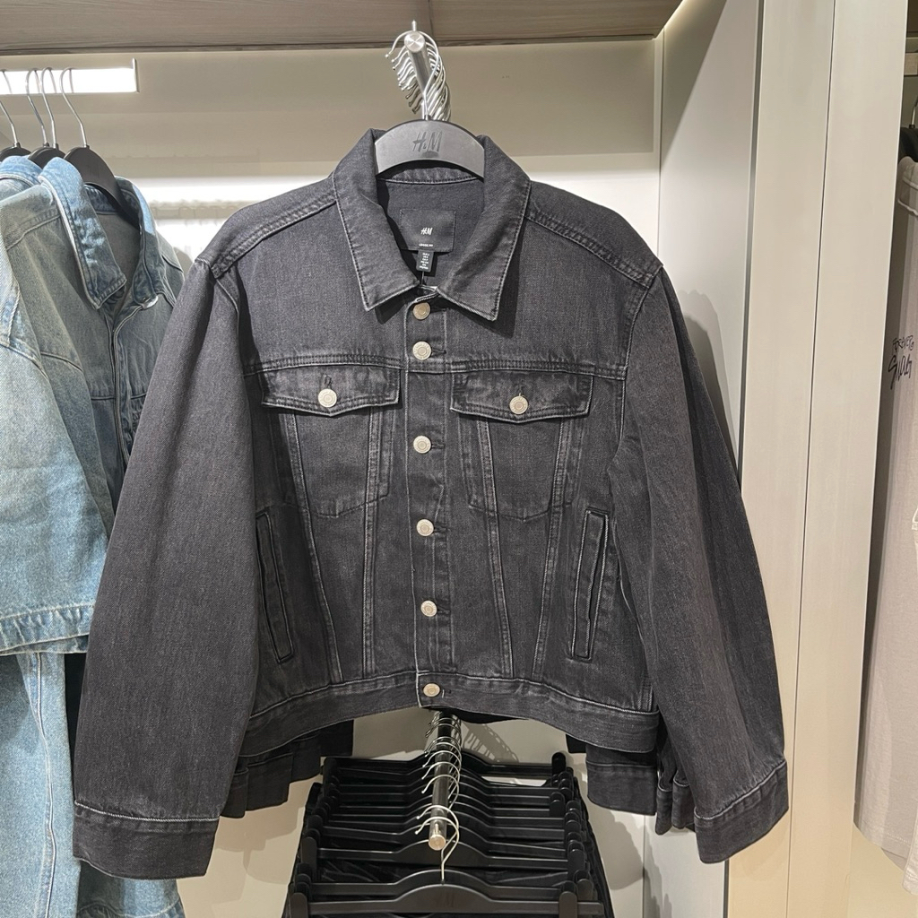 Jacket H&M Man DENIM loose fit black wash