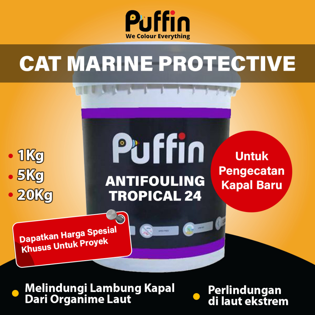 Cat Kapal Puffin Anti Fouling Tropical 24 Cat marine protective 1 & 5 Kg