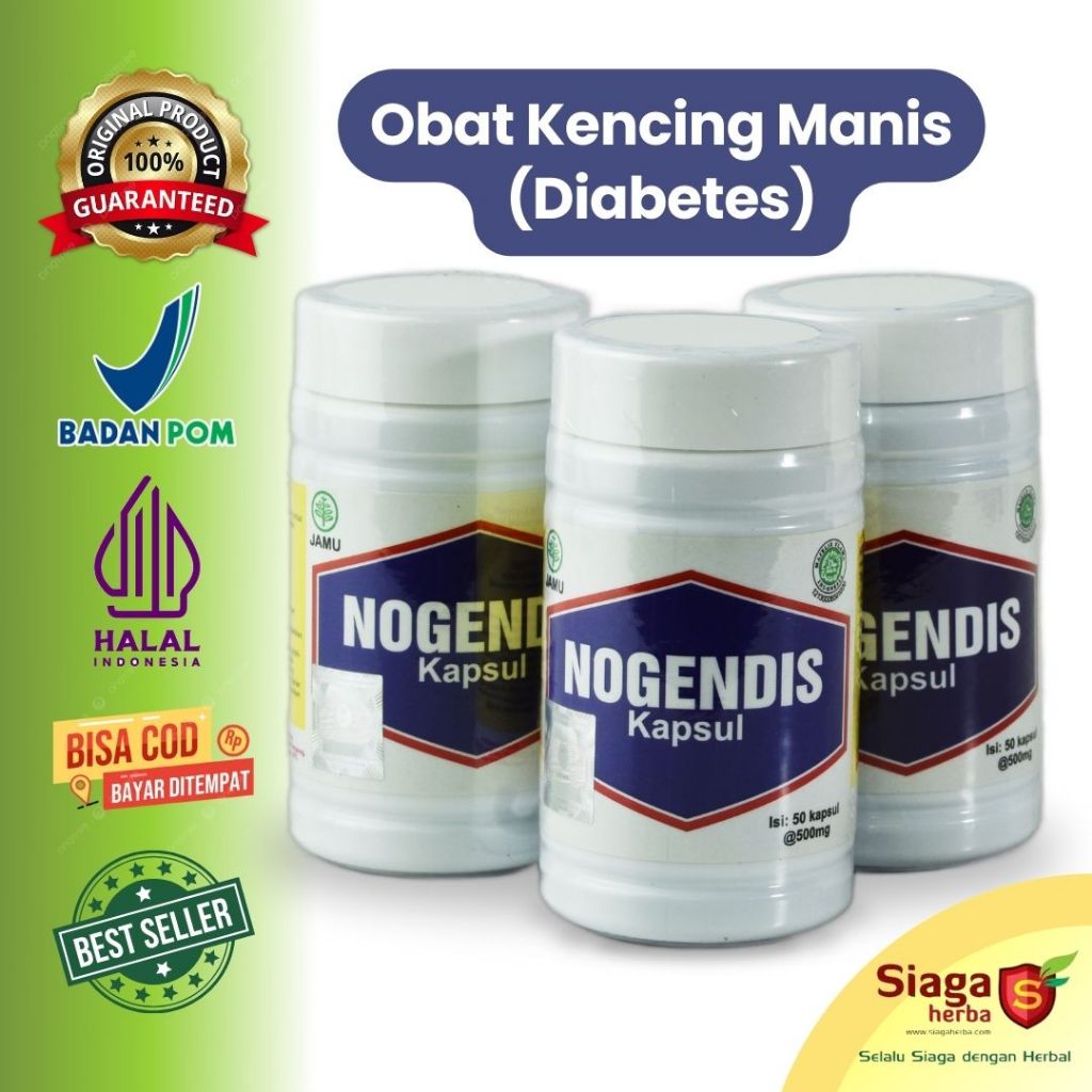 

Jamu Herbal Obat Kencing Manis, Diabetes, Penyakit Gula NOGENDIS 50 Kapsul Al-Ghuroba