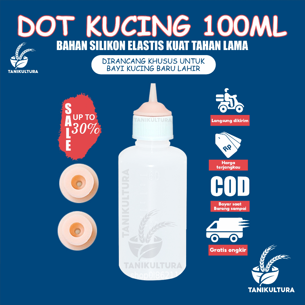 Botol Dot Khusus Bayi Kucing Baru Lahir Empeng Kitten Kecil 100ml Dot Susu Kucing Silikon Silicone