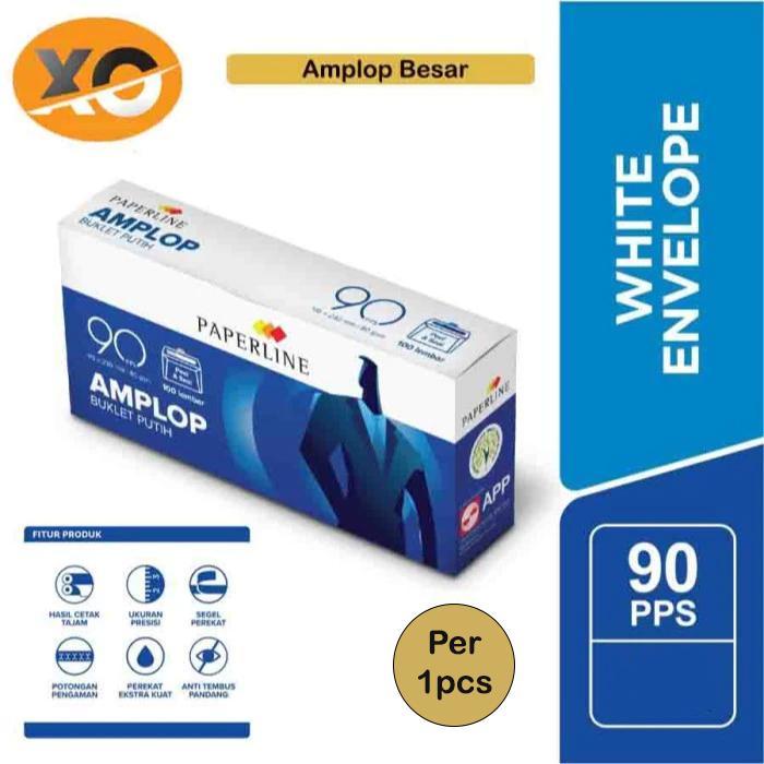 Amplop Putih Kecil Sedang Besar Per 20 Pcs Panjang 110x230mm 80Gsm Lem Praktis Premium