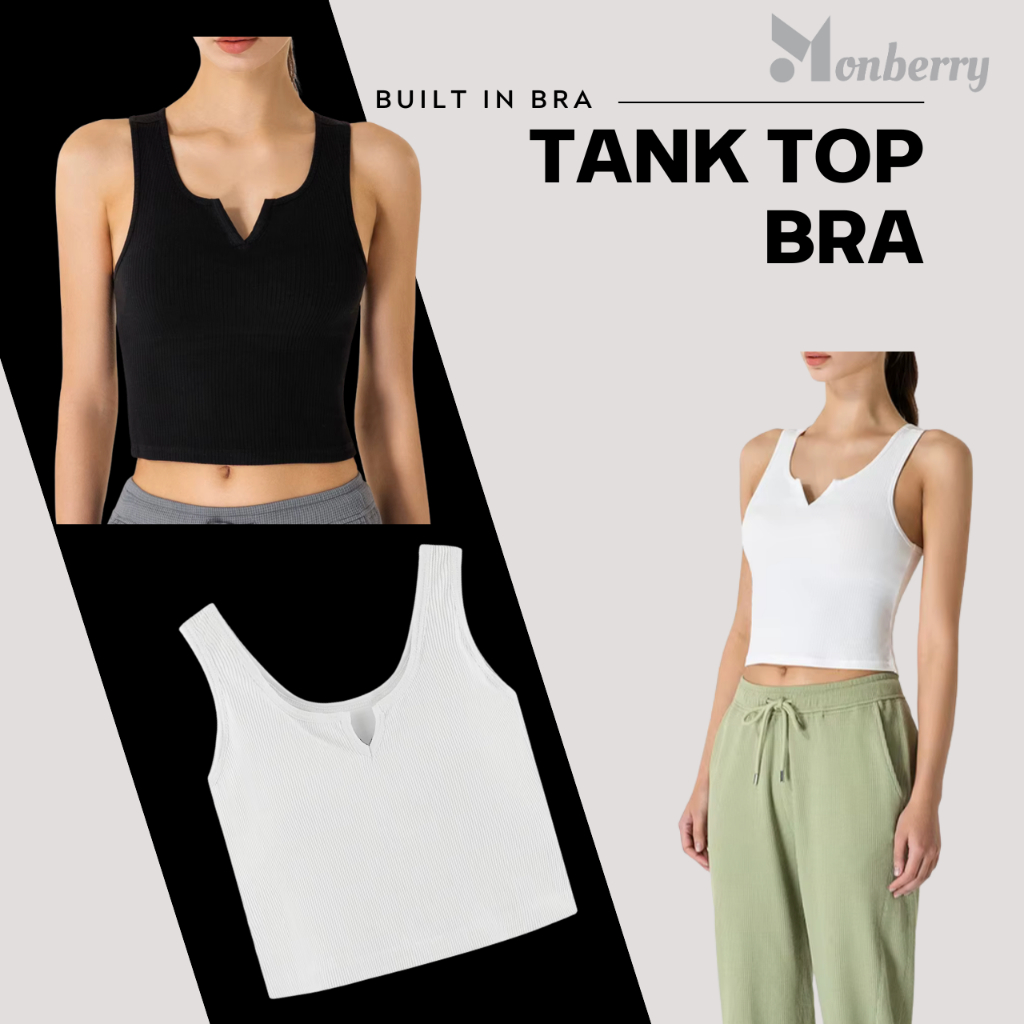 Tank Top Bh Bra Wanita Kaos Monberry TB1B Dalaman Pakaian Dalam Fashion Sporty Gym Olahraga Basic So