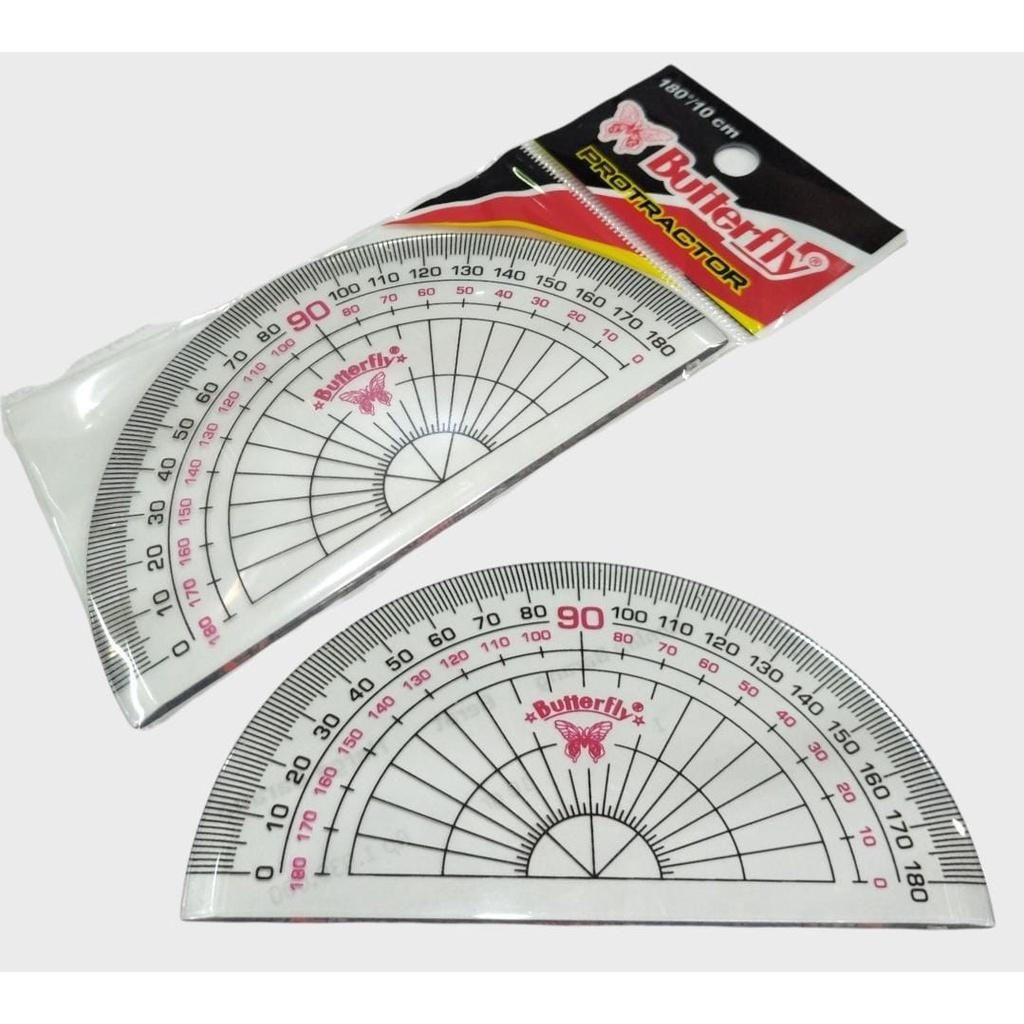 

2 pcs penggaris Busur 180 derajat buterfly tebal
