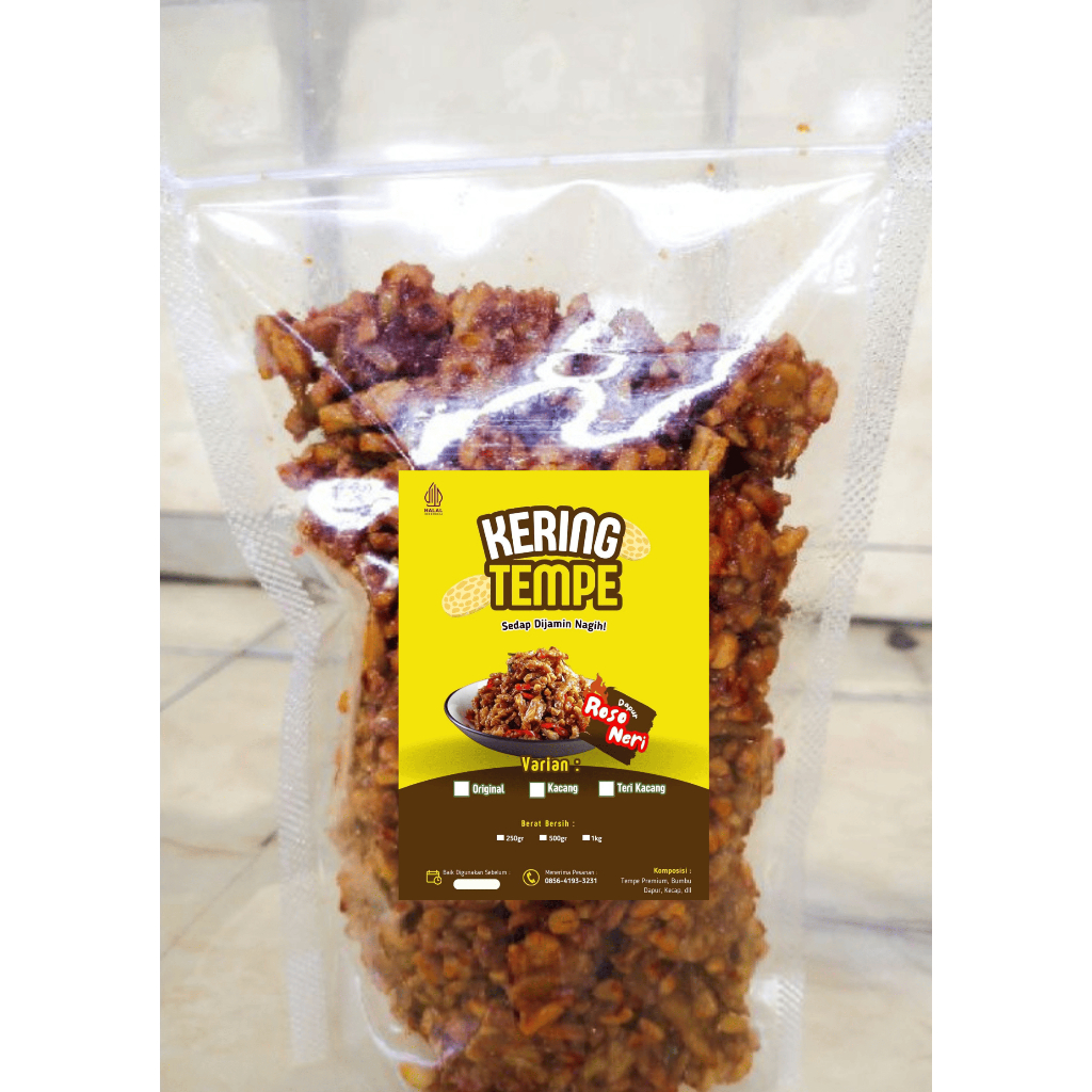 Kering Tempe Orek Teri Kacang 500gr Gurih Pedas Manis