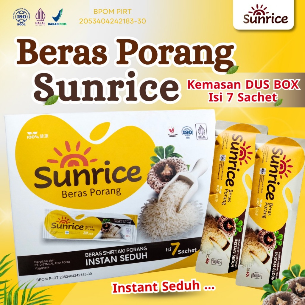 

Sunrice Beras Porang Kemasan Dus Box Isi 7 Sachet
