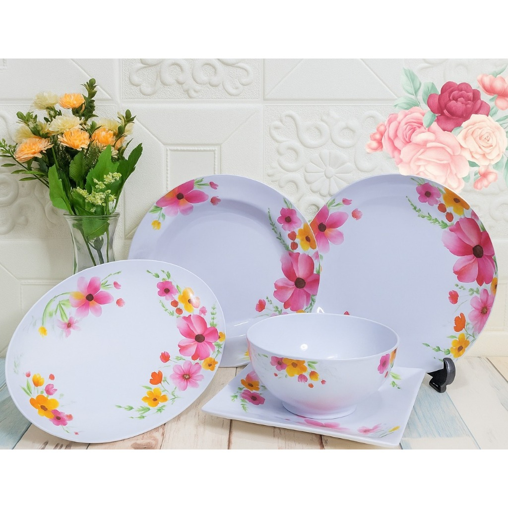 Vanda Melamine SWEET FLORA piring, mangkuk,sendok,gelas,mug