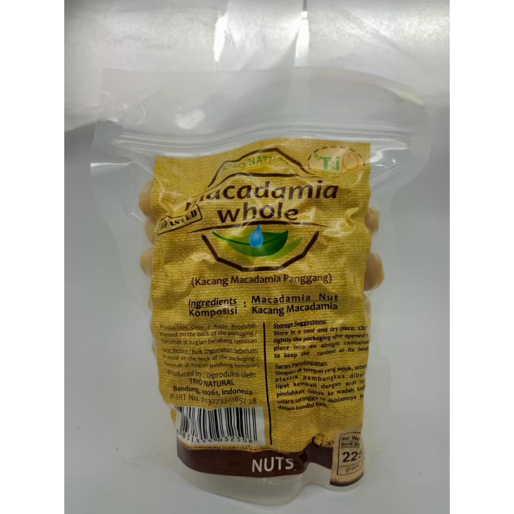 

Trio Natural Macadamia Nut Roasted 225 gram