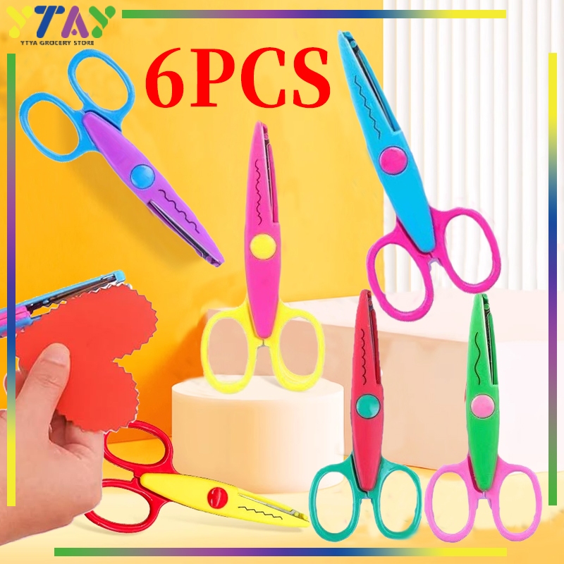 

Gunting Prakarya Anak Set 6pcs Gunting Gerigi & Zigza, Aman untuk Kerajinan Tangan Alat Kerajinan Aman untuk Anak