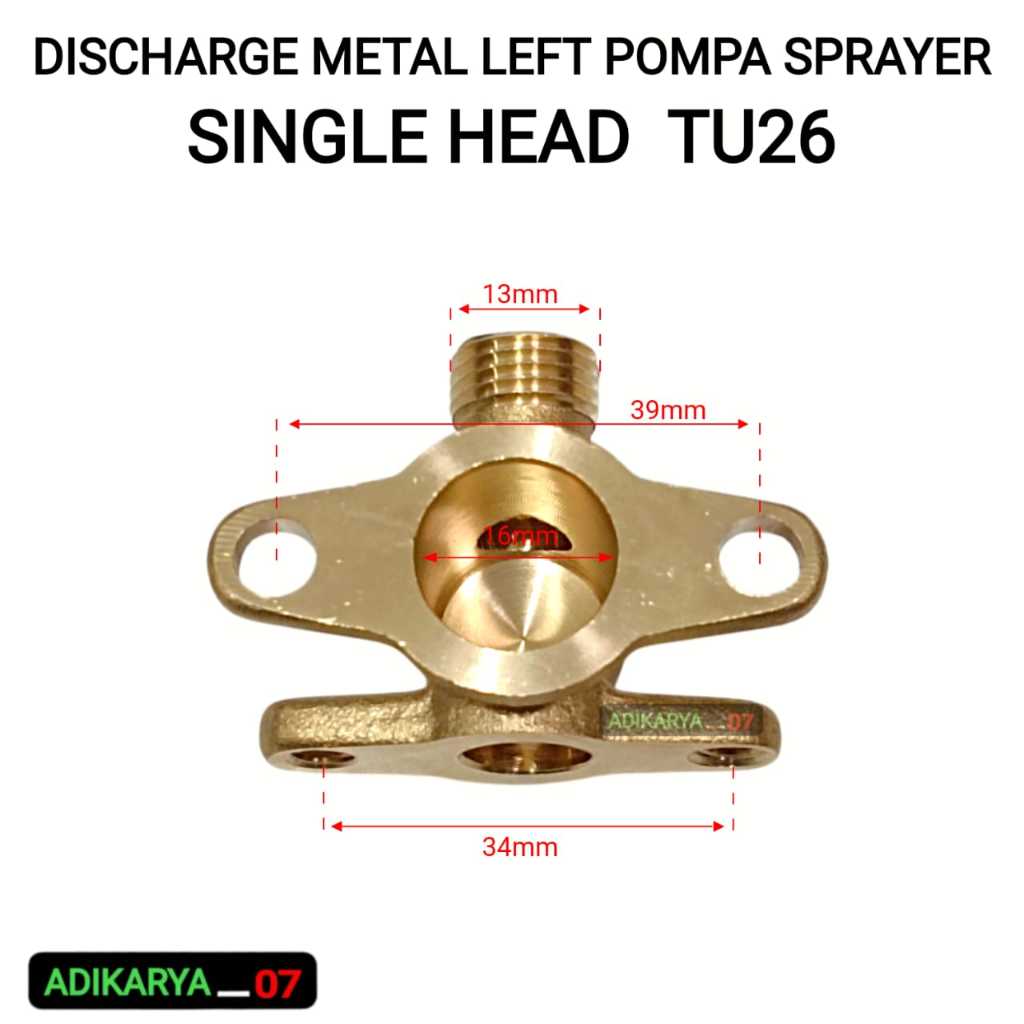 Discharge Metal Left Kiri Right Kanan Sparepart Mesin Sprayer Semprot Pompa hama TU26 777 767