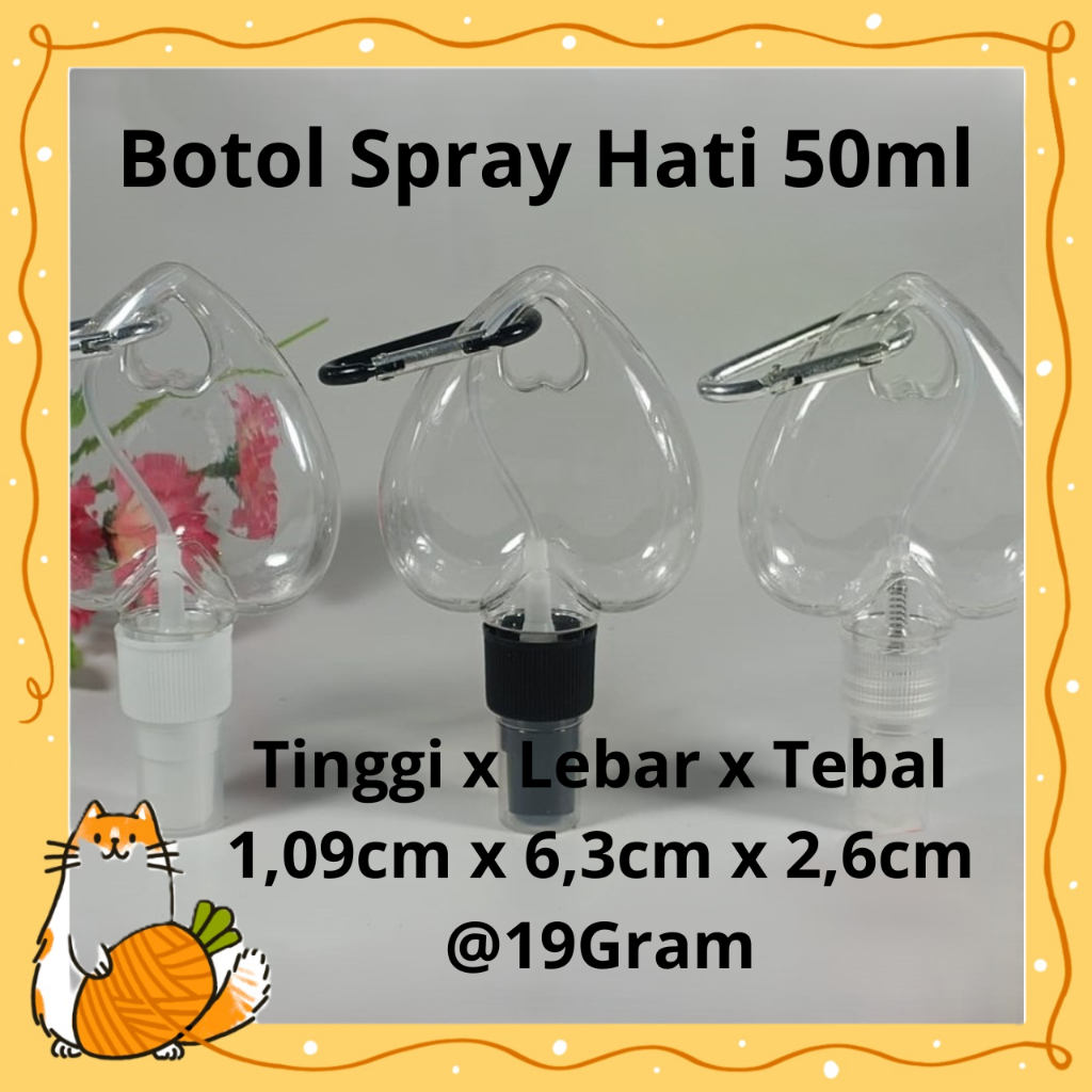 Botol Spray Gantung Love 50ML Botol Hand Sanitizer Botol Spray Gantung Refil