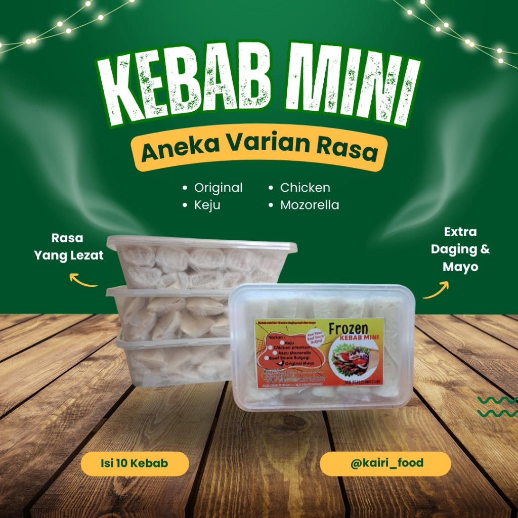 

Frozen Kebab Mini Premium - Isi 10 Pcs | Kebab Beku Praktis Siap Goreng