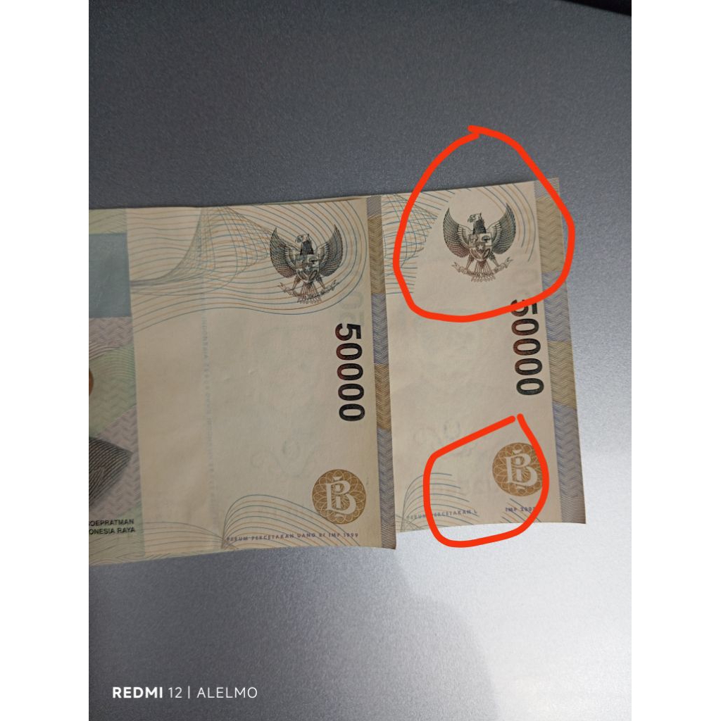 missprint uang kertas 50000 rupiah wr supratman tahun 1999 baru asli
