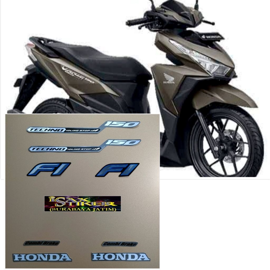 Striping Original Honda Vario 150 FI ISS Coklat brown tahun 2015 2016