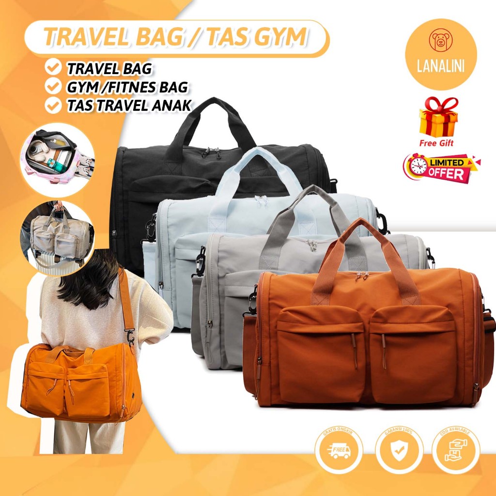 Tas Travel Hand Carry Bag Anti Air Waterproof Duffel Bag Koper Organizer Tas Selempang Gym Fitness Y