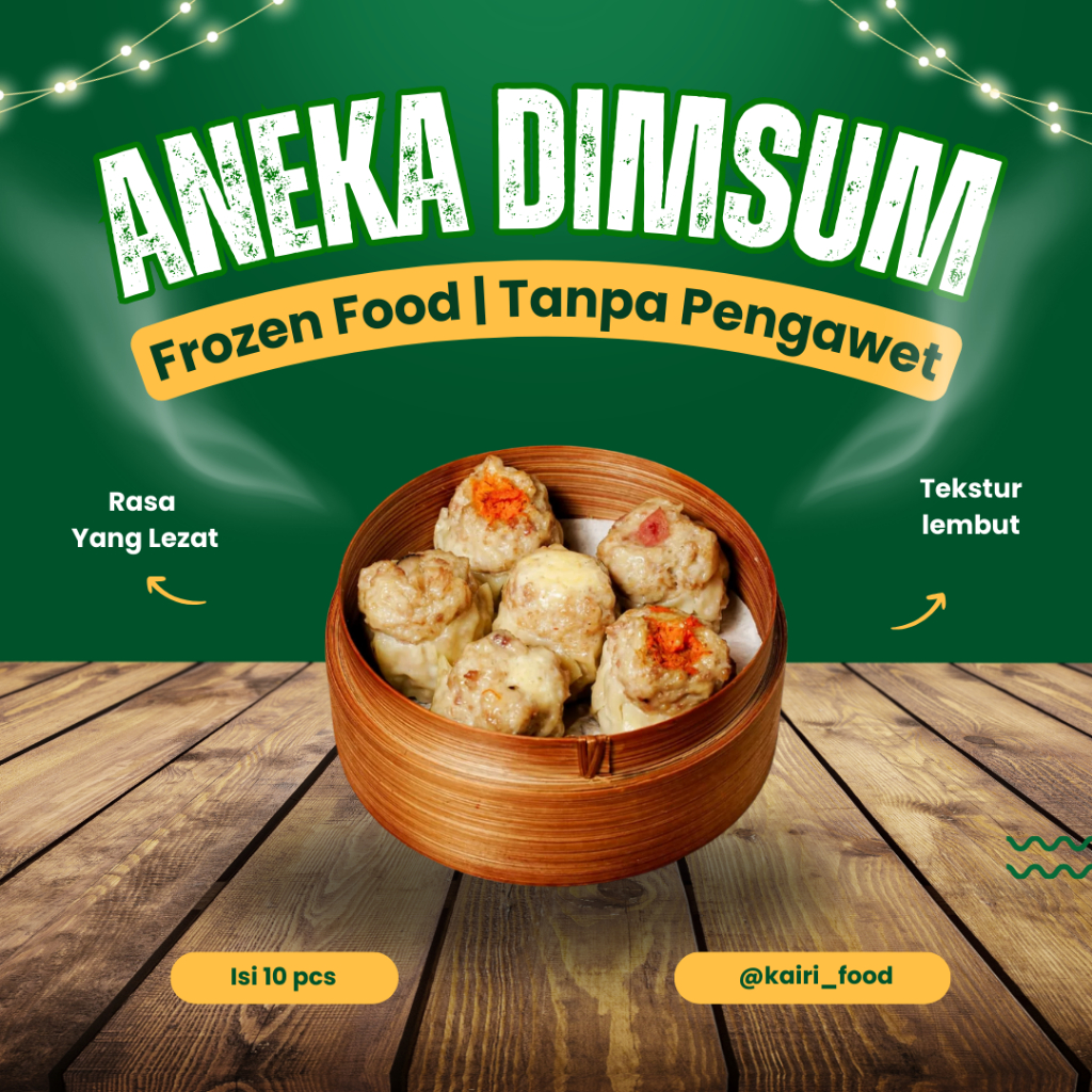 

Dimsum Frozen Food | Dimsum Ayam - Lumpia - Nori - Mozorela isi 10 Pcs | Rasa Enak & Halal