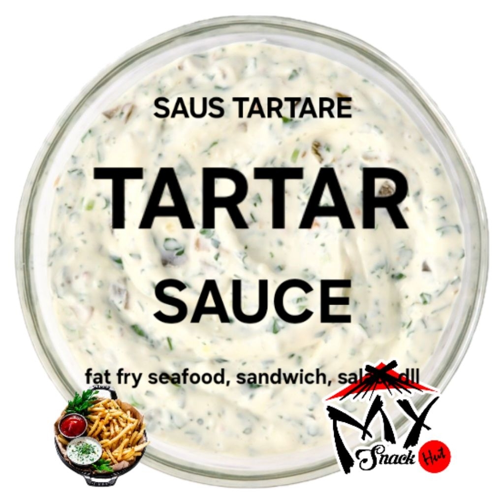 

TARTAR SAUCE 250GR SAUS SAOS PUTIH KRIM FISH N CHIPS DORI STEAK WHITE SALAD SEAFOOD DIP STIK HALAL