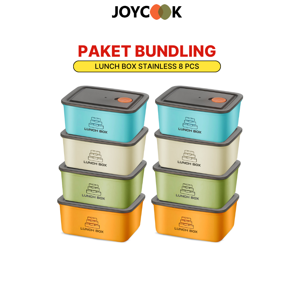 [PAKET BUNDLING] JOYCOOK Lunch Box Kotak Bekal Makanan Stainless Kontainer Box dengan Tutup