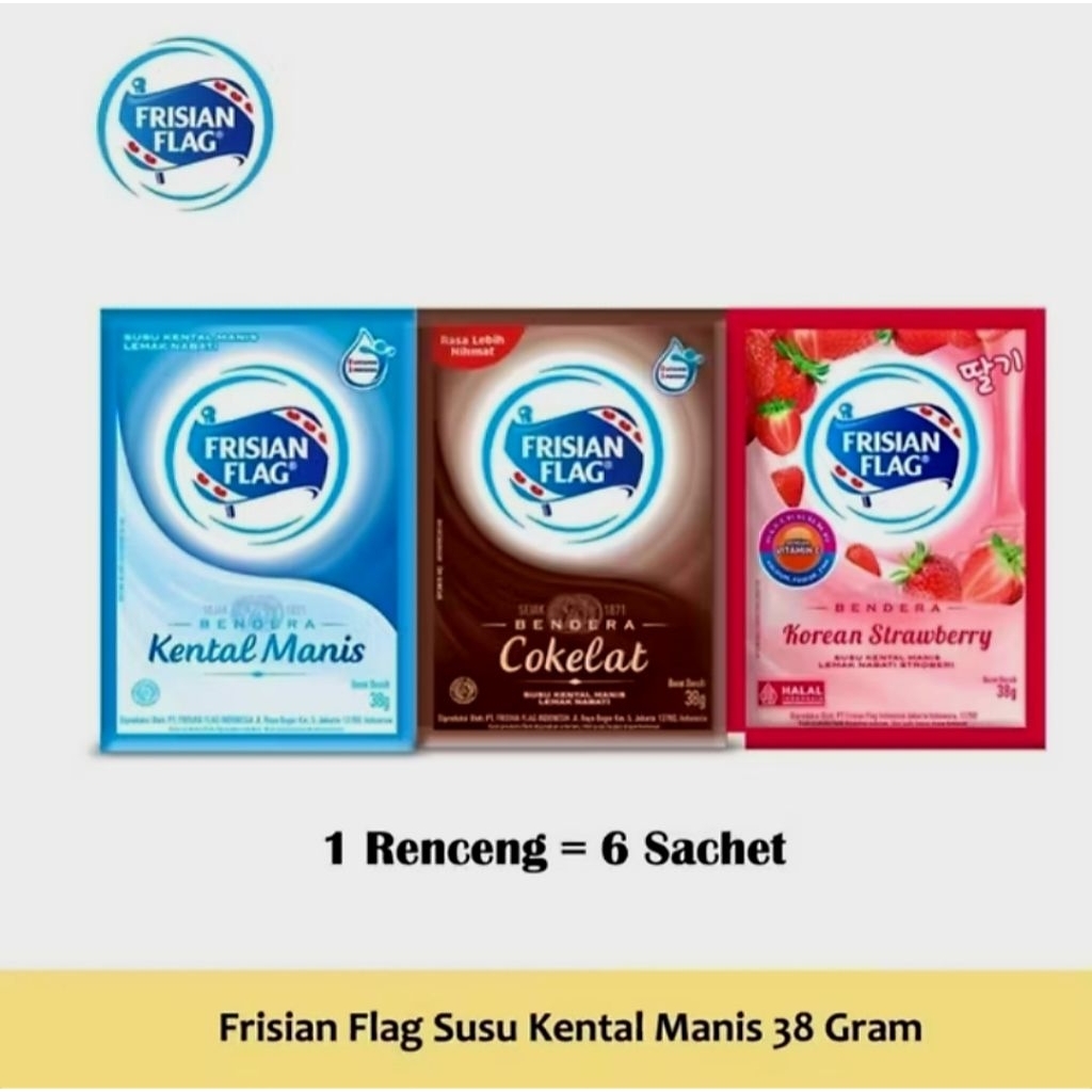 

Frisian Flag Susu Bendera Kental Manis 37 g isi 6 sachet | Mom Happy Store