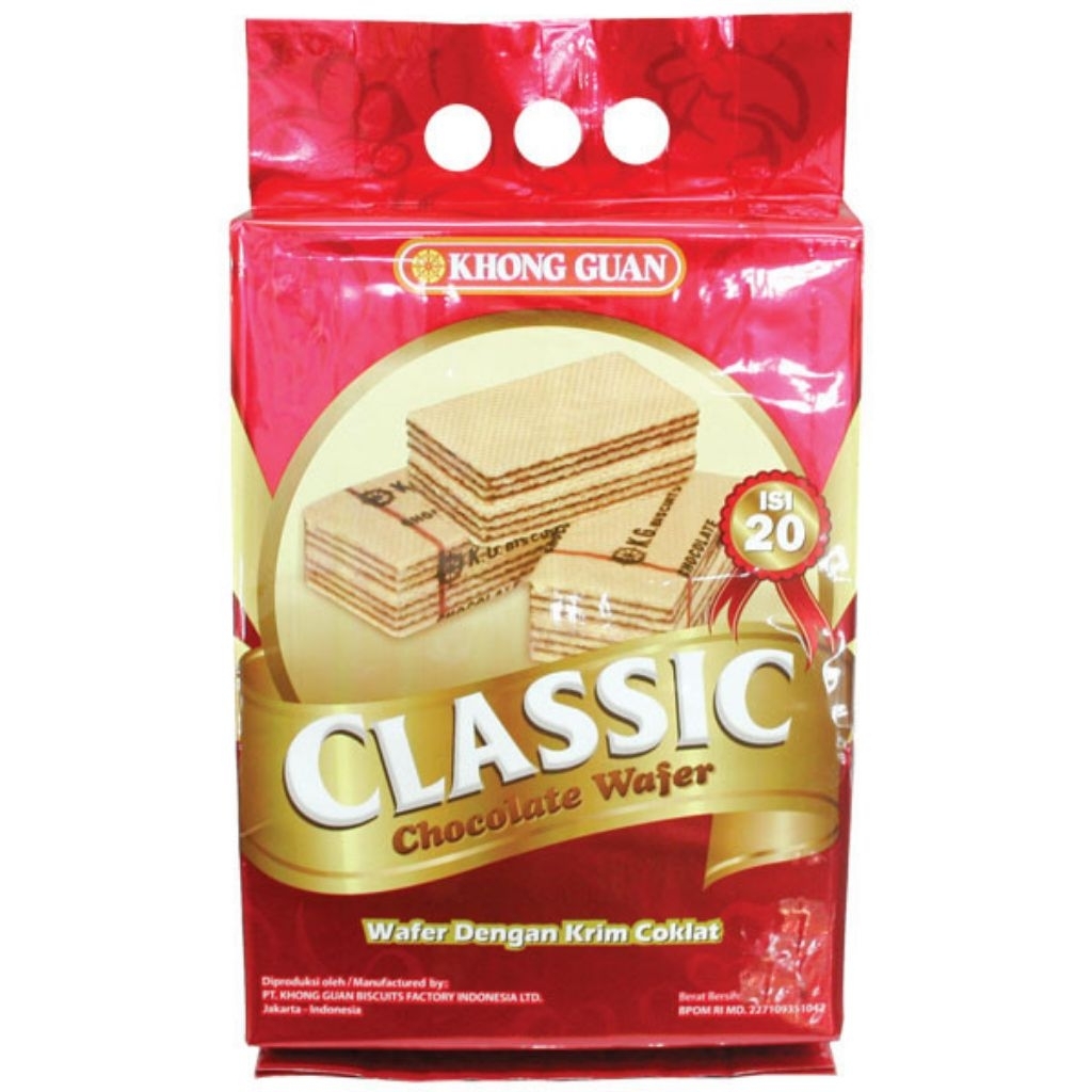 

Kong Guan Classic Wafer Chocolate 350gr Wafer Coklat Biskuit KONG GUAN