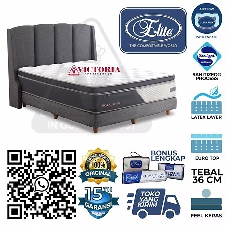 Elite Royal Estima  Fullset  Full Set  160 x 200  160x200  Kasur Spring Bed Springbed Termurah Palin