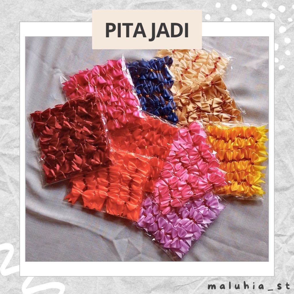 

[50 Pcs] Pita Jadi / Pita Tempel (aplikasi dari pita satin 2 cm)