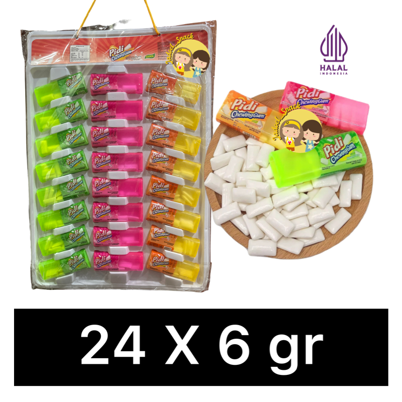 

[Grosir] - Permen Karet PIDI Kotak 24 x 6gr - Permen Chewinggum Pidi Rasa Mint I Jadoel_Snack